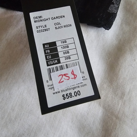 Demi Bra Black Navy White Lace - Picture 6 of 6